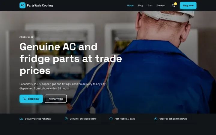 PartsWala Cooling — Online store template for AC & Refrigeration