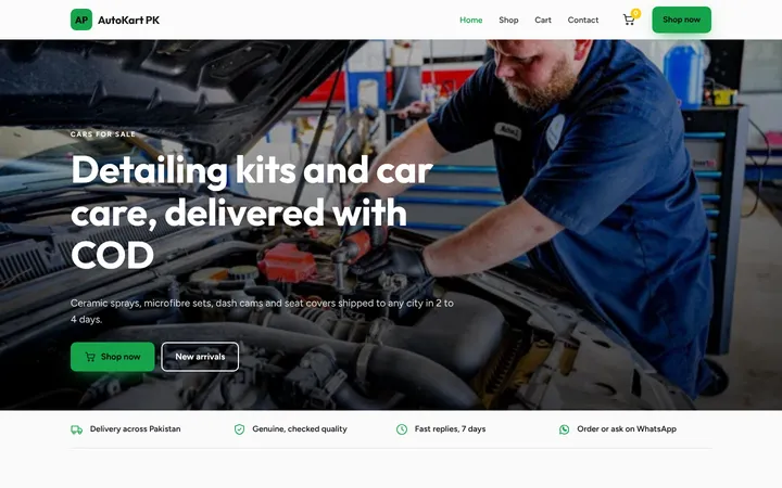 AutoKart PK — Online store template for Cars & Rent a Car