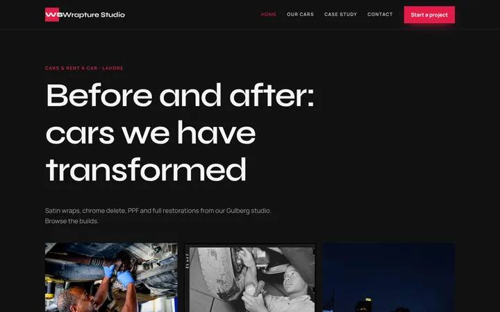 Wrapture Studio — Portfolio & gallery template for Cars & Rent a Car