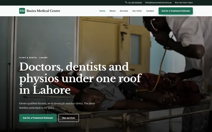 Basira Medical Centre — Company website template for Clinic & Dental