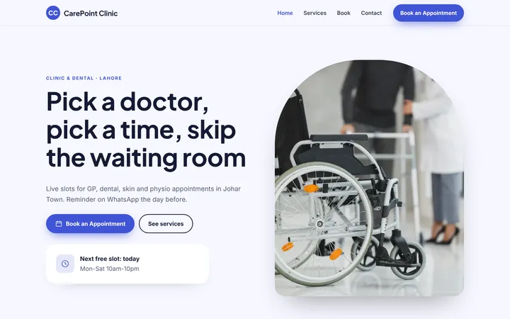 CarePoint Clinic — Booking website template for Clinic & Dental