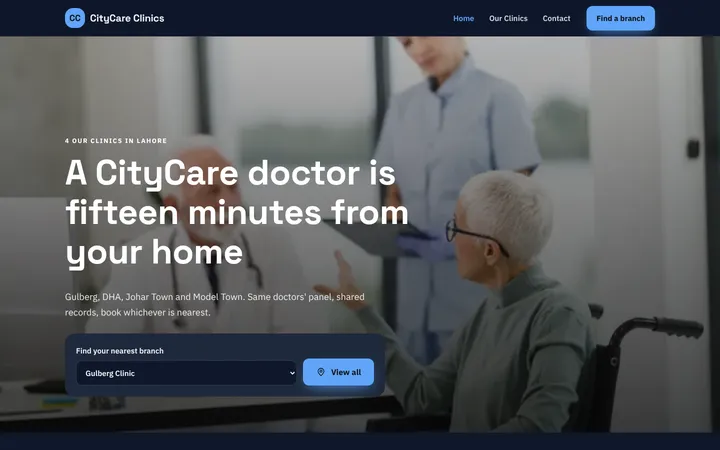 CityCare Clinics — Multi-branch template for Clinic & Dental