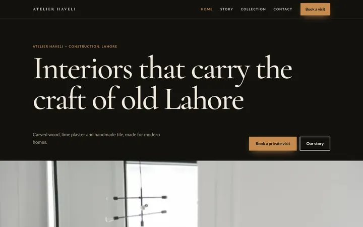 Atelier Haveli — Premium brand template for Construction & Interior