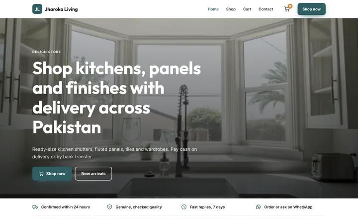 Jharoka Living — Online store template for Construction & Interior