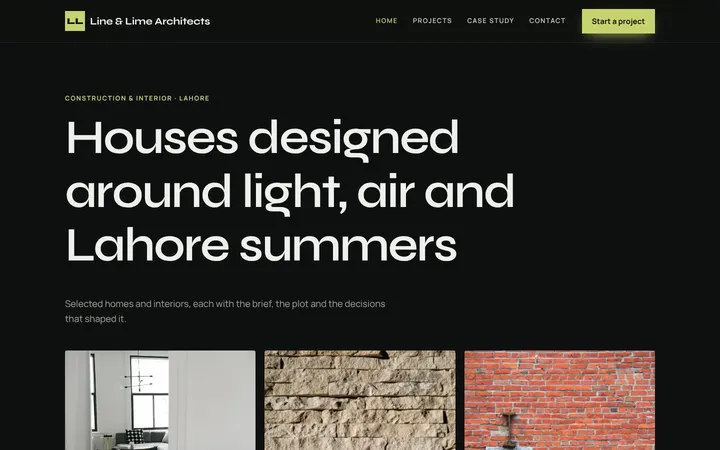 Line & Lime Architects — Portfolio & gallery template for Construction & Interior