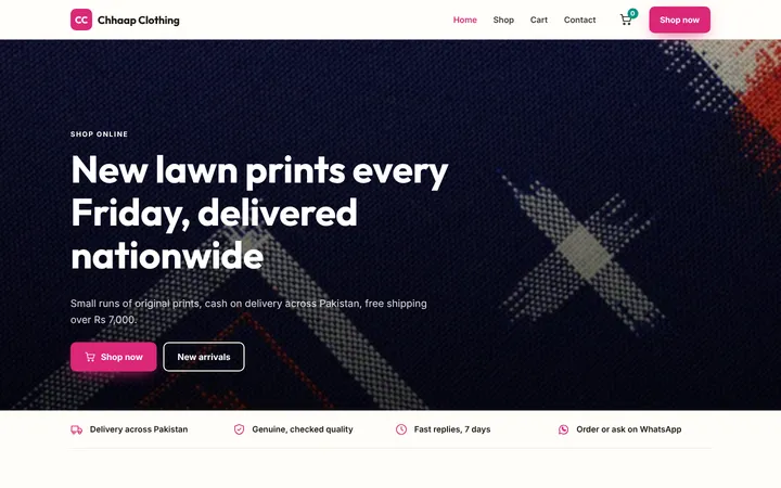 Chhaap Clothing — Online store template for Clothing Brand