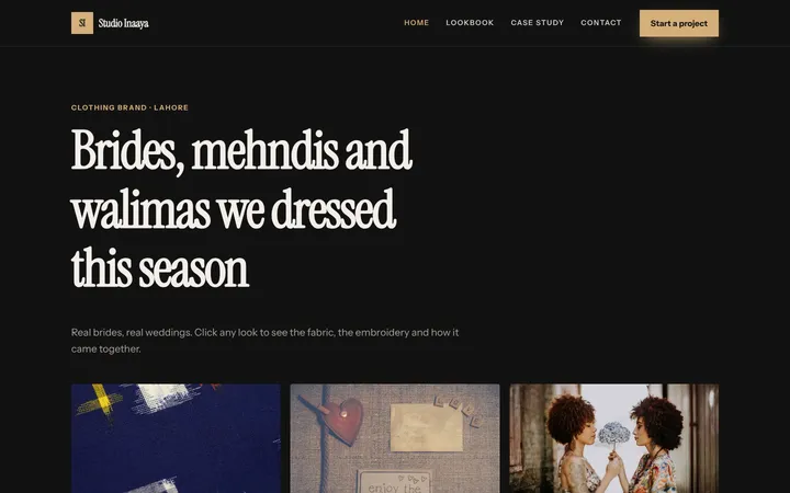 Studio Inaaya — Portfolio & gallery template for Clothing Brand