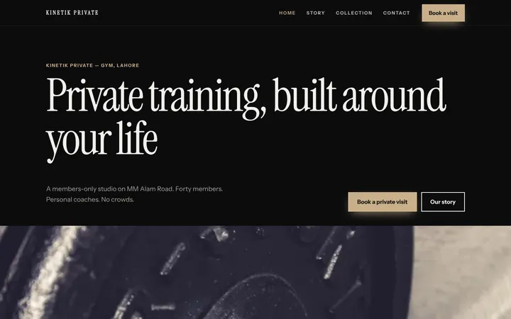 Kinetik Private — Premium brand template for Gym & Fitness
