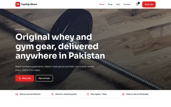 FuelUp Store — Online store template for Gym & Fitness