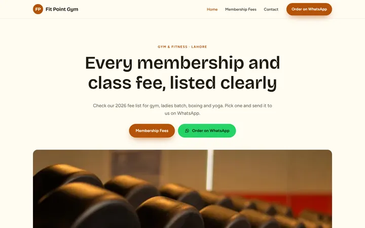Fit Point Gym — Menu / price list template for Gym & Fitness