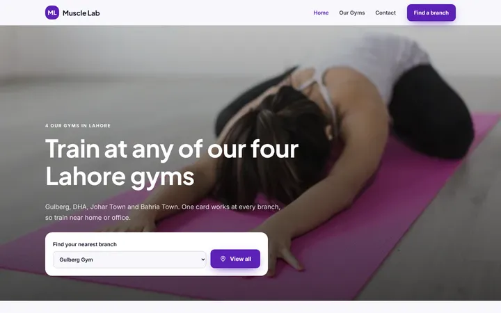 Muscle Lab — Multi-branch template for Gym & Fitness