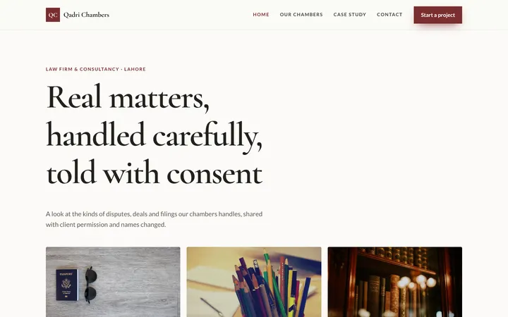 Qadri Chambers — Portfolio & gallery template for Law Firm & Consultancy