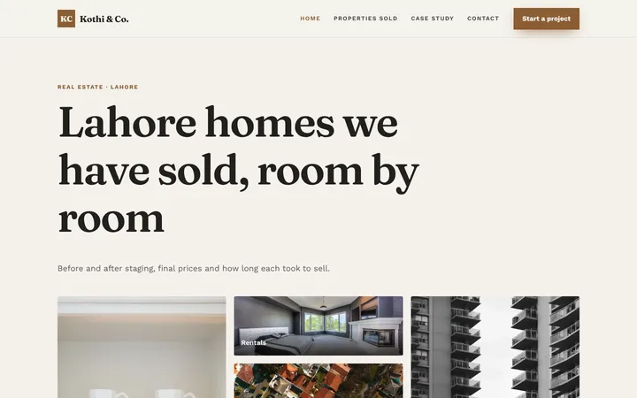 Kothi & Co. — Portfolio & gallery template for Real Estate