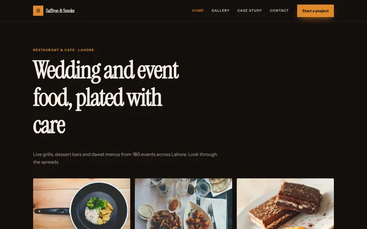 Saffron & Smoke — Portfolio & gallery template for Restaurant & Cafe