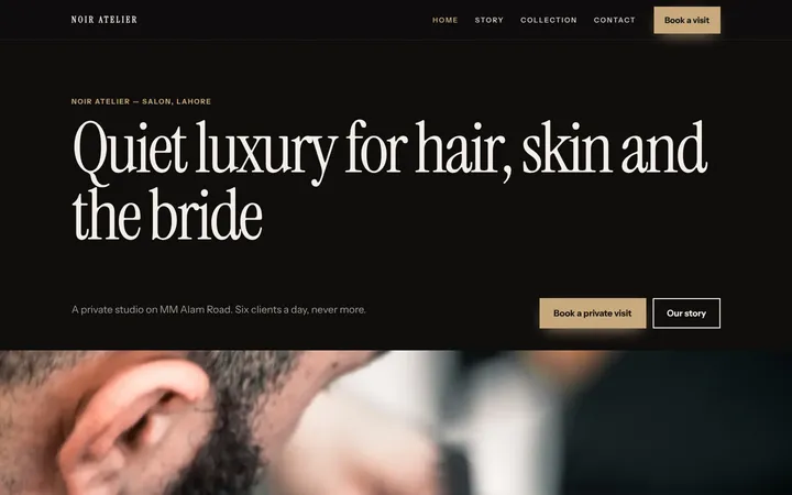 Noir Atelier — Premium brand template for Salon & Beauty