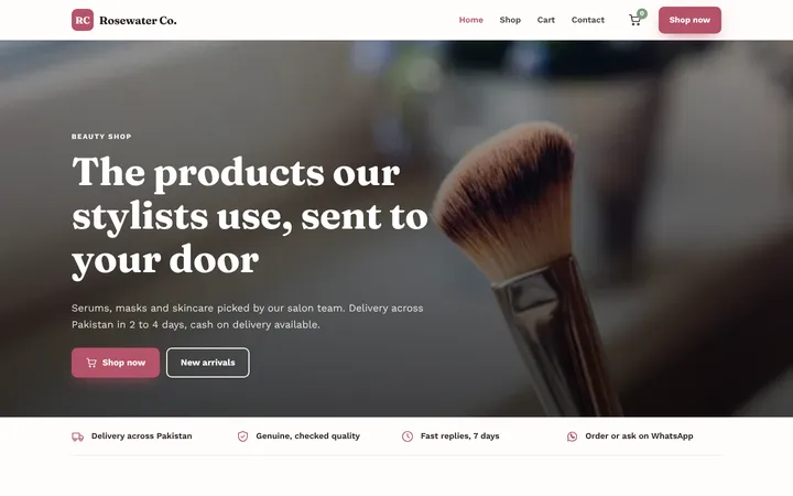 Rosewater Co. — Online store template for Salon & Beauty