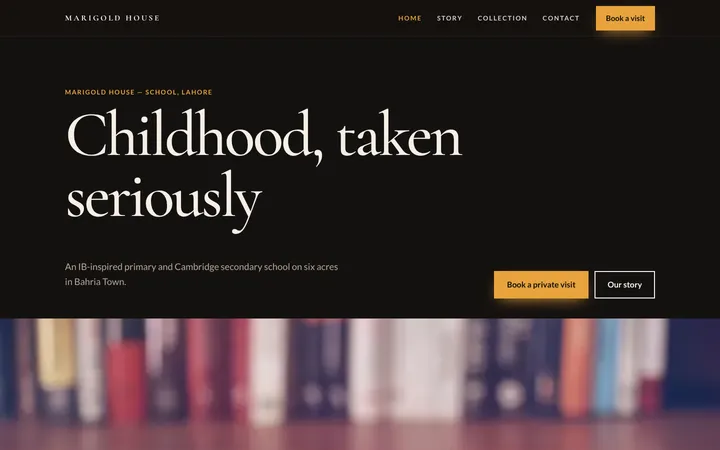 Marigold House — Premium brand template for School & Academy
