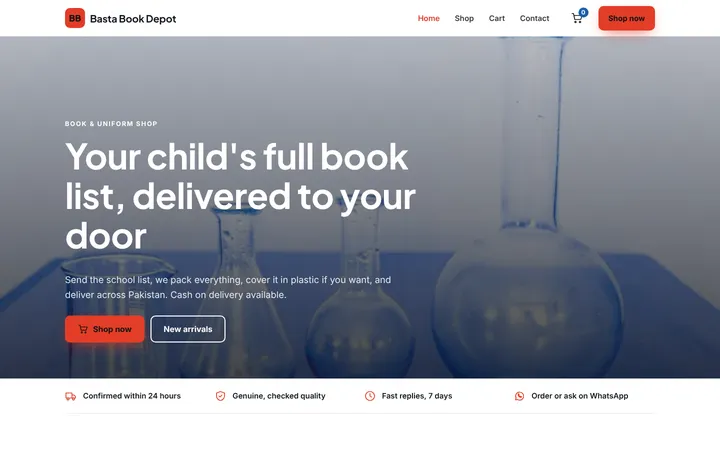 Basta Book Depot — Online store template for School & Academy