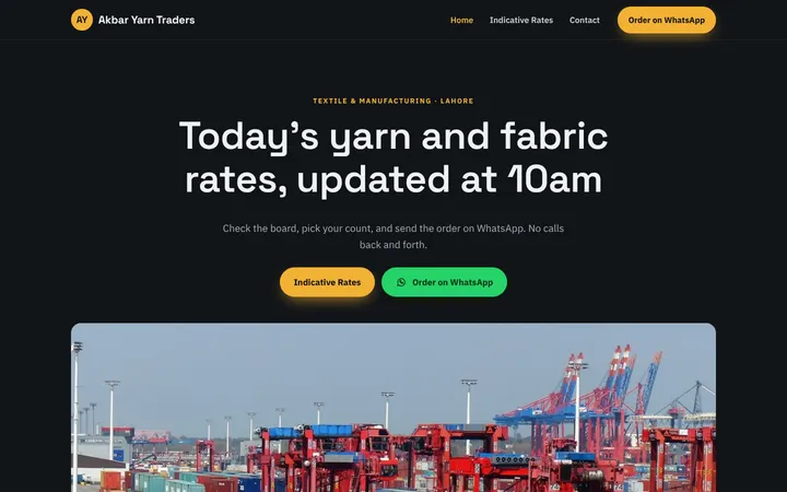 Akbar Yarn Traders — Menu / price list template for Textile & Manufacturing