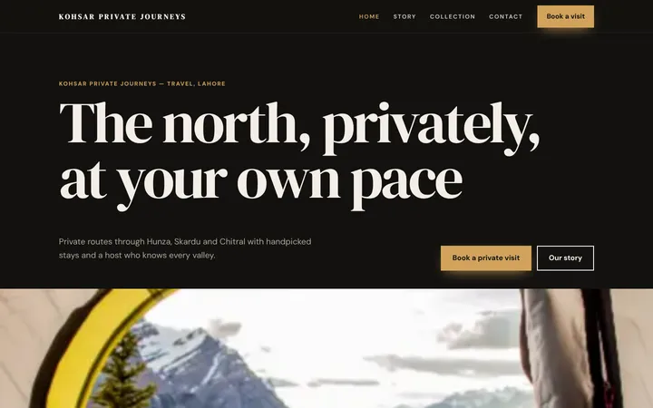 Kohsar Private Journeys — Premium brand template for Travel & Tours