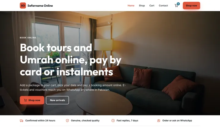 Safarnama Online — Online store template for Travel & Tours